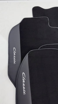 Black Floor Mats for Porsche Classic 911 (1963-1989) with Leather