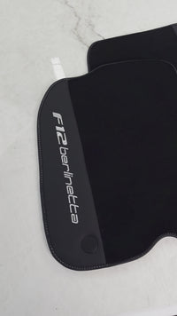 Black Floor Mats for Ferrari F12 Berlinetta (2012-2022) with Leather
