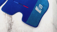 Tapis de voiture bleus pour BMW i8 Series L12 L15 avec Pack M avec Alcantara