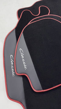 Leather Floor Mats for Porsche Classic 911 (1963-1989) with Red Trim