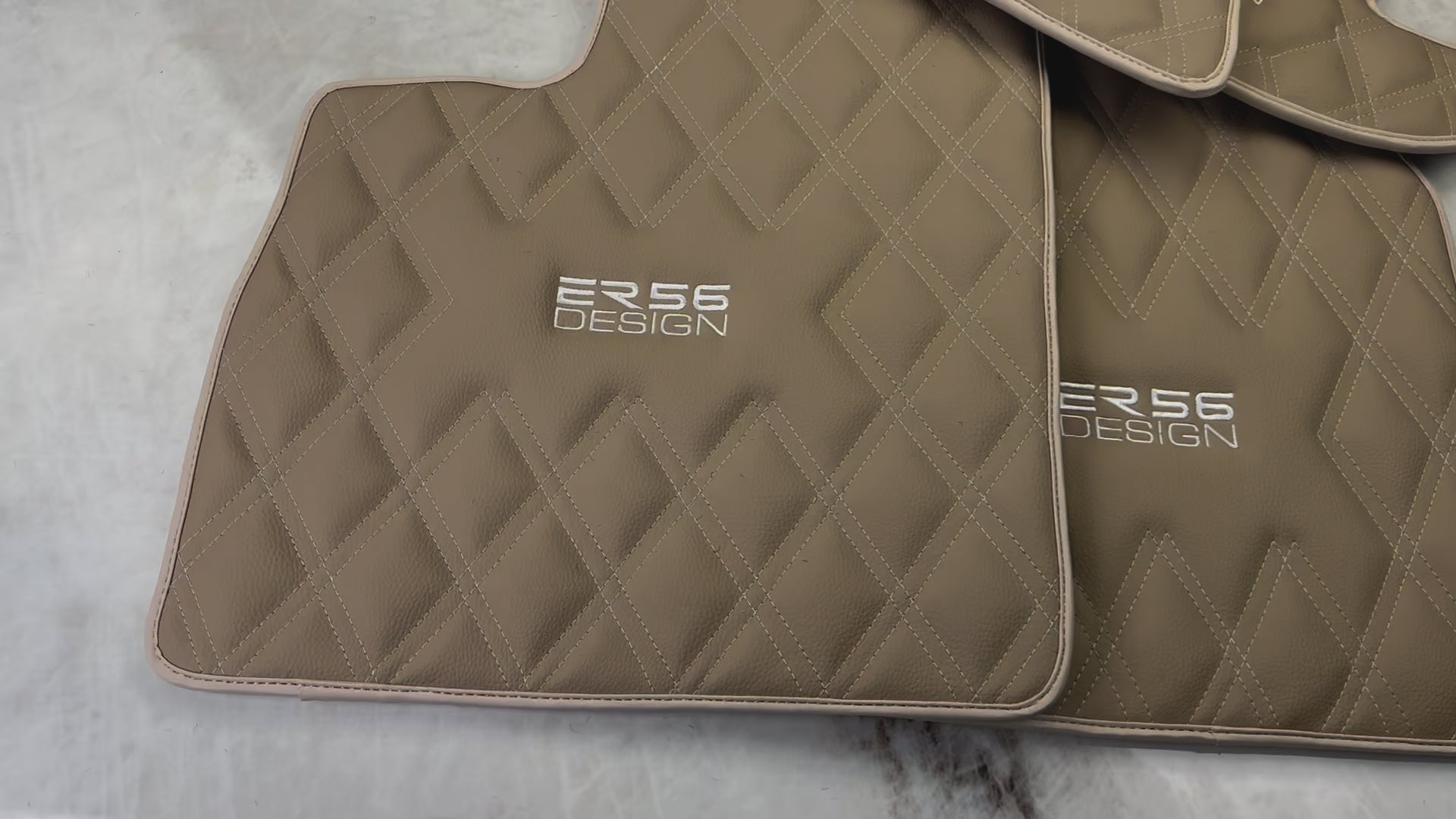 Beige Floor Mats for Bentley Continental GT (2003–2011) with Leather | ER56 Design - AutoWin