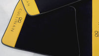 Black Floor Mats for Rolls Royce Cullinan with Yellow Leather