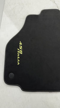 Alcantara Schwarze Fußmatten für Ferrari 458 Italia (2009-2015) Gelb