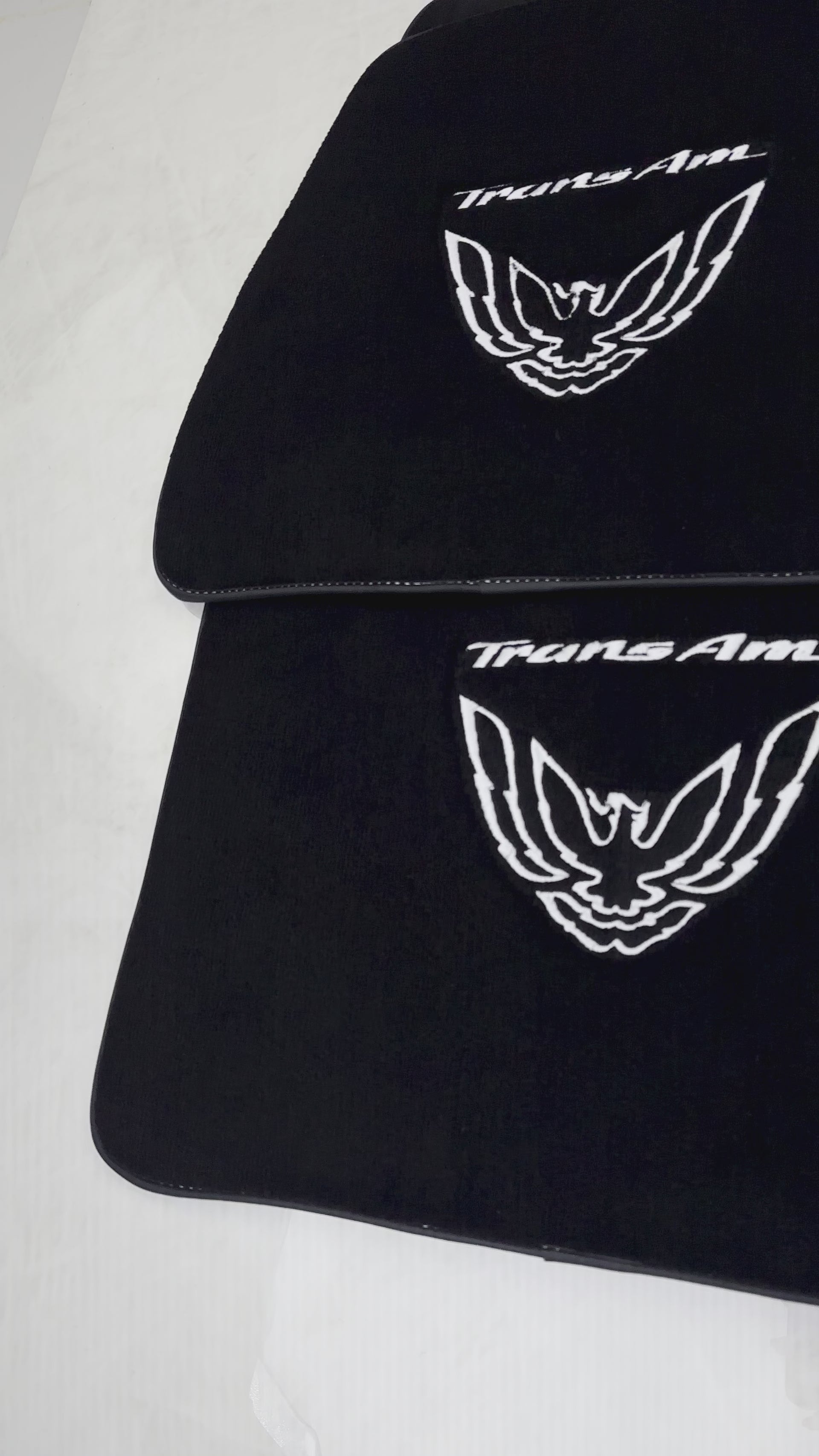 Black Floor Mats for Pontiac FireBird (1993-2002) with Trans Am Logo - AutoWin