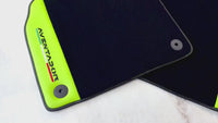 Tapis de voiture noirs pour Lamborghini Aventador avec cuir vert