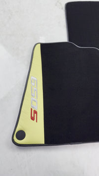 Tappeti per auto neri su misura per McLaren 650S con pelle gialla