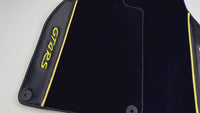 Black Floor Mats for Porsche 718 Cayman GT4 RS (2017-2024) with Carbon | Yellow Accents