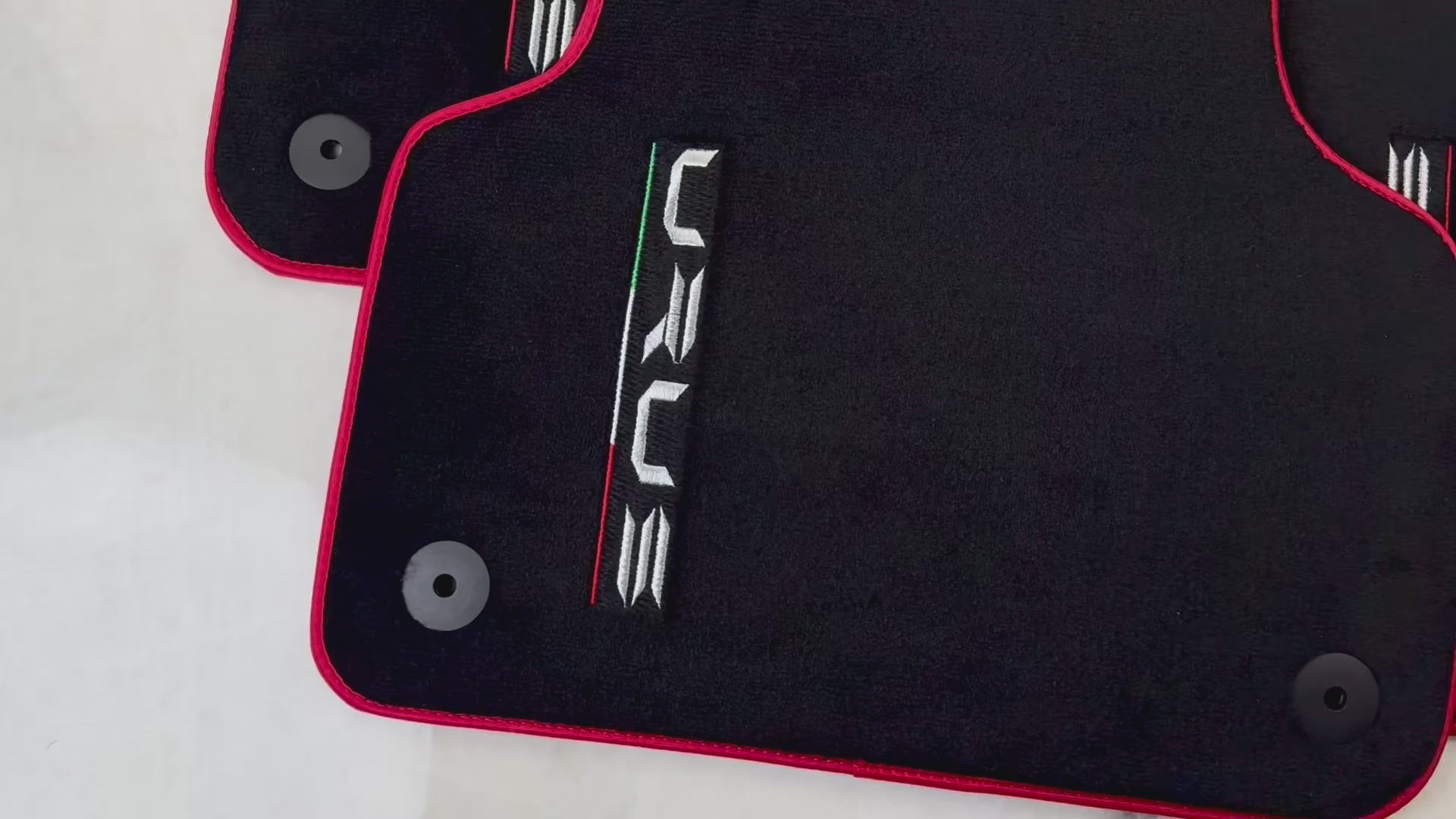 Black Floor Mats for Lamborghini Urus with Red Trim | Right Hand Drive - AutoWin.EU