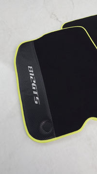 Tapis de voiture noirs pour Ferrari 812 GTS (2019-2023) en cuir carbone
