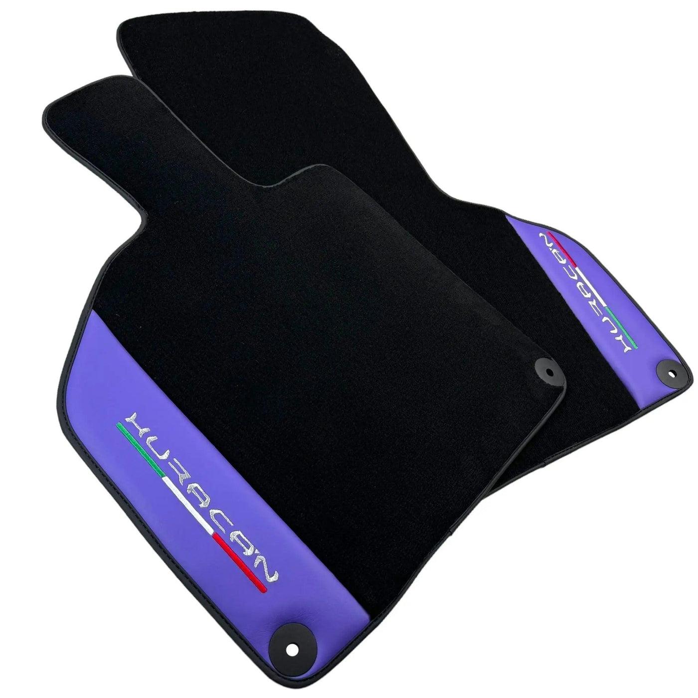 Purple Leather Black Floor Mats for Lamborghini Huracan | Black Trim - AutoWin