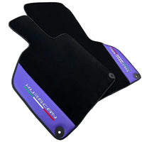 Purple Leather Black Floor Mats for Lamborghini Huracan | Black Trim - AutoWin