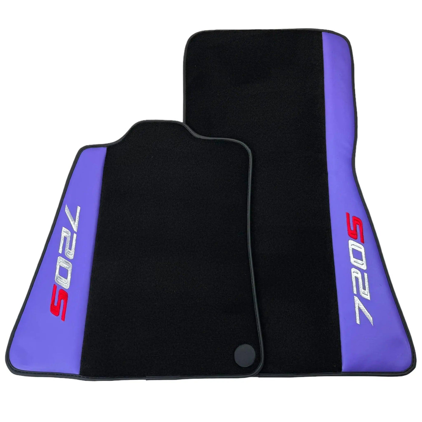 Purple Leather Black Floor Mats for McLaren 720S | Black Trim - AutoWin