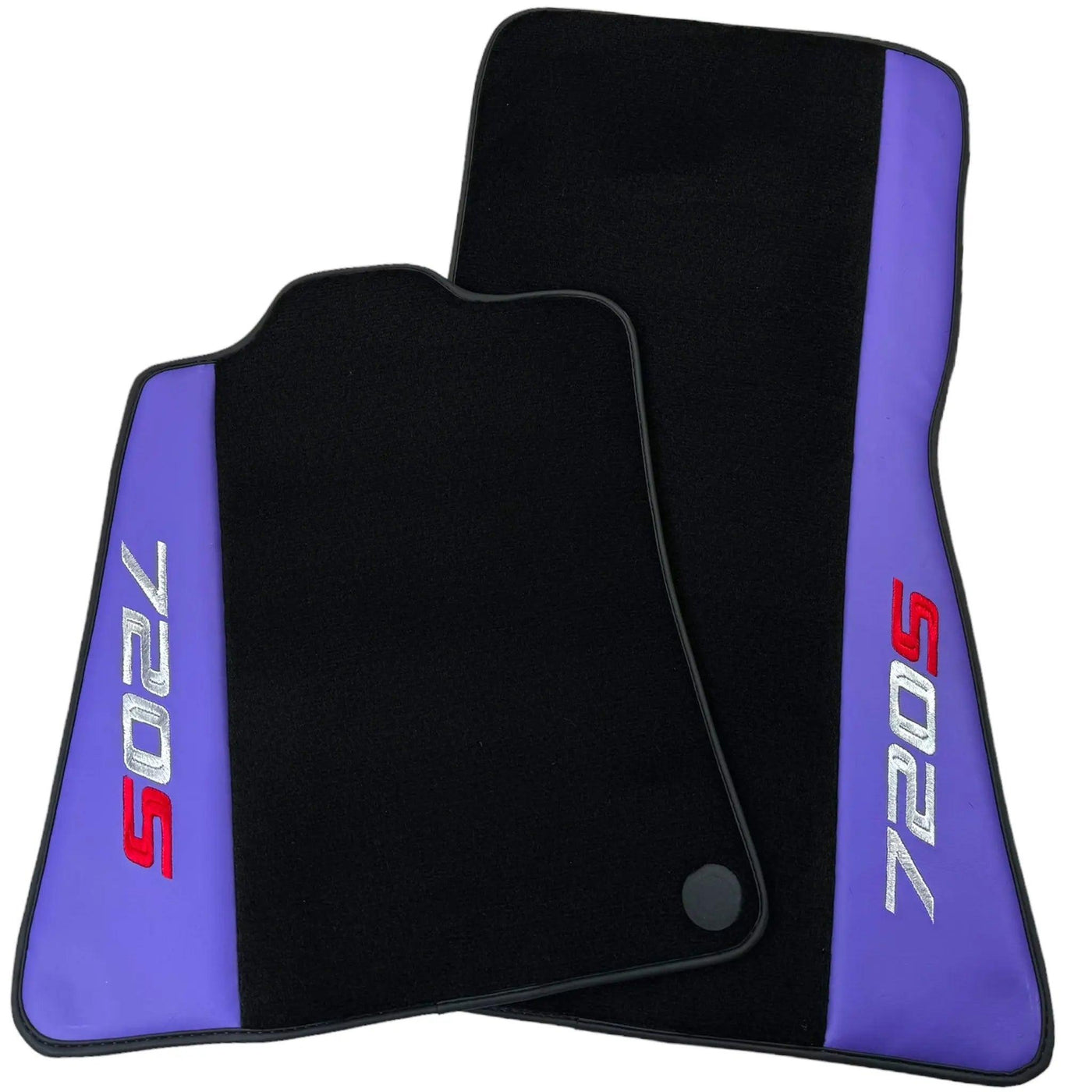 Purple Leather Black Floor Mats for McLaren 720S | Black Trim - AutoWin