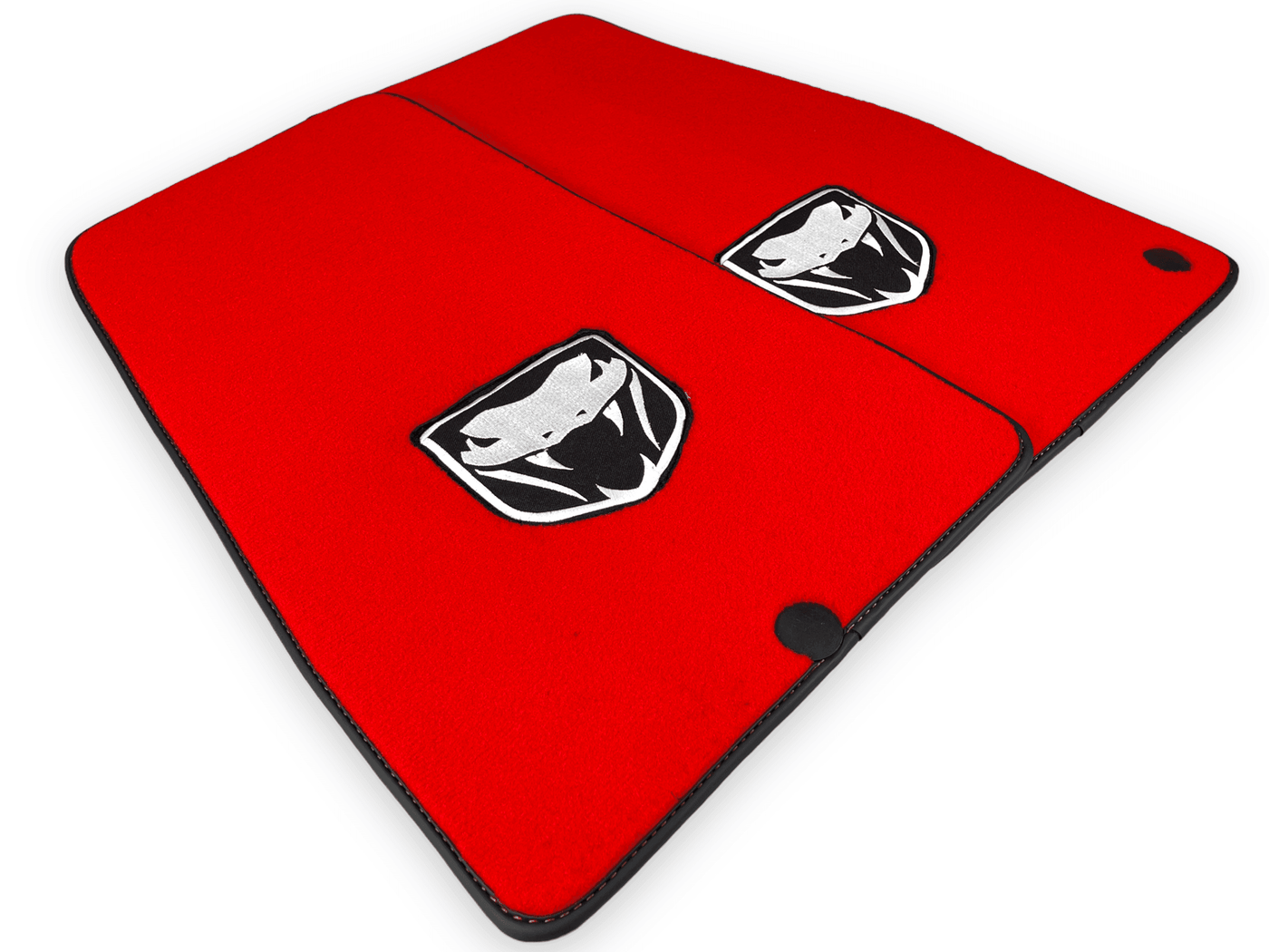Red Floor Mats For Dodge Viper (2003-2006) With Emblem Tailored - AutoWin