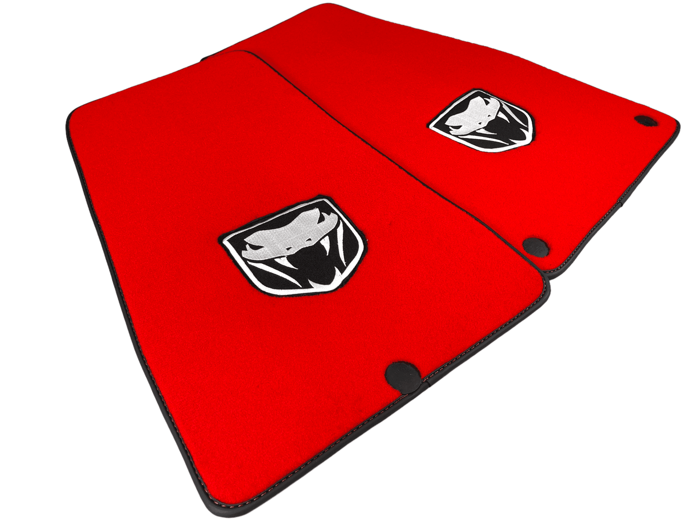 Red Floor Mats For Dodge Viper (2003-2006) With Emblem Tailored - AutoWin
