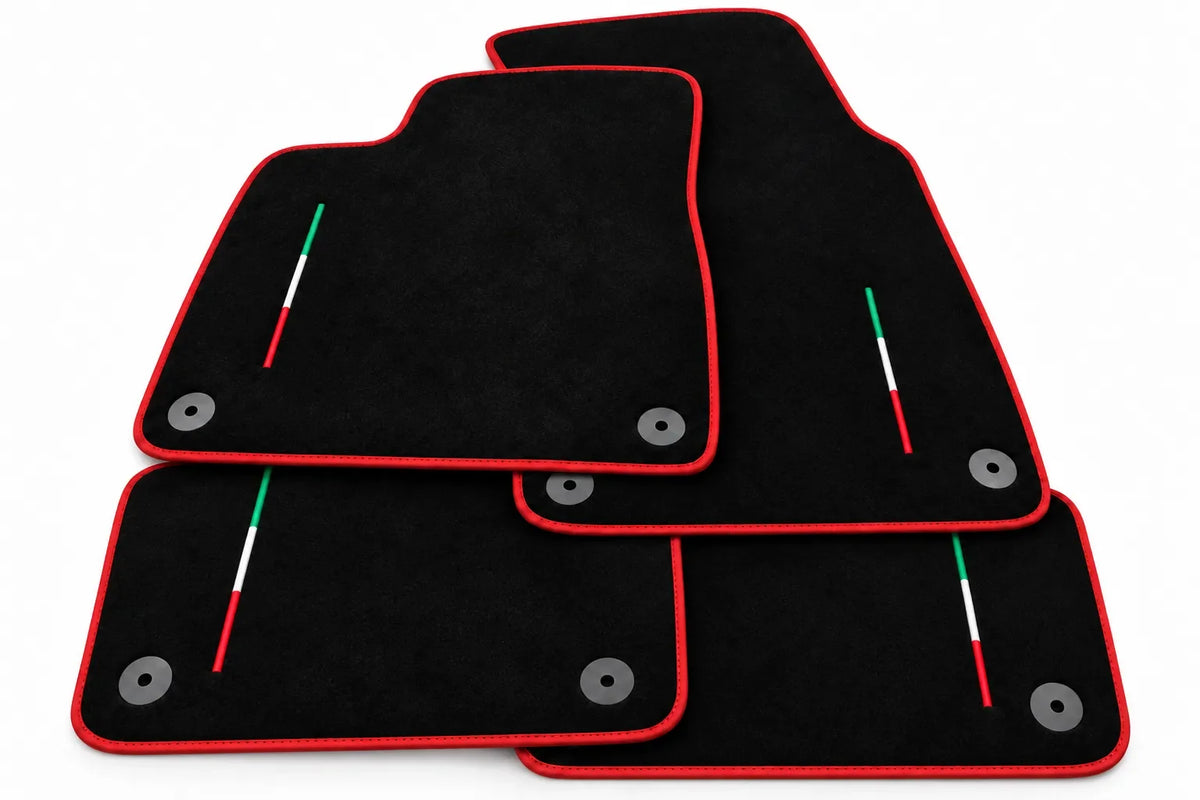 Floor Mats For Lamborghini Urus Black Tailored Black Trim - Red