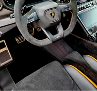 Tappetini per auto neri personalizzabili per Lamborghini Urus in pelle di fibra di carbonio