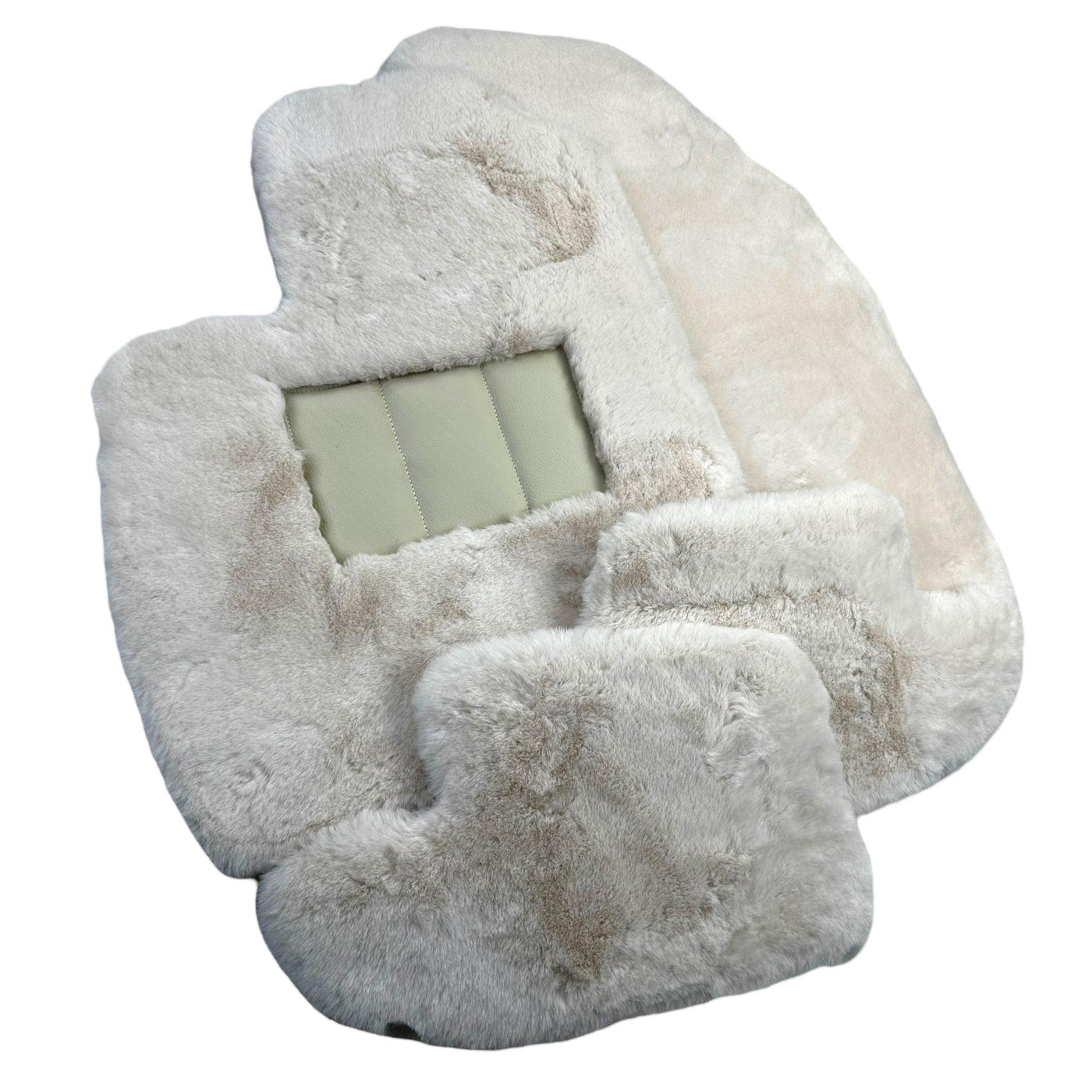 White Sheepskin Floor Mats for Bentley Continental GT (2011–2018) ER56 Design - AutoWin