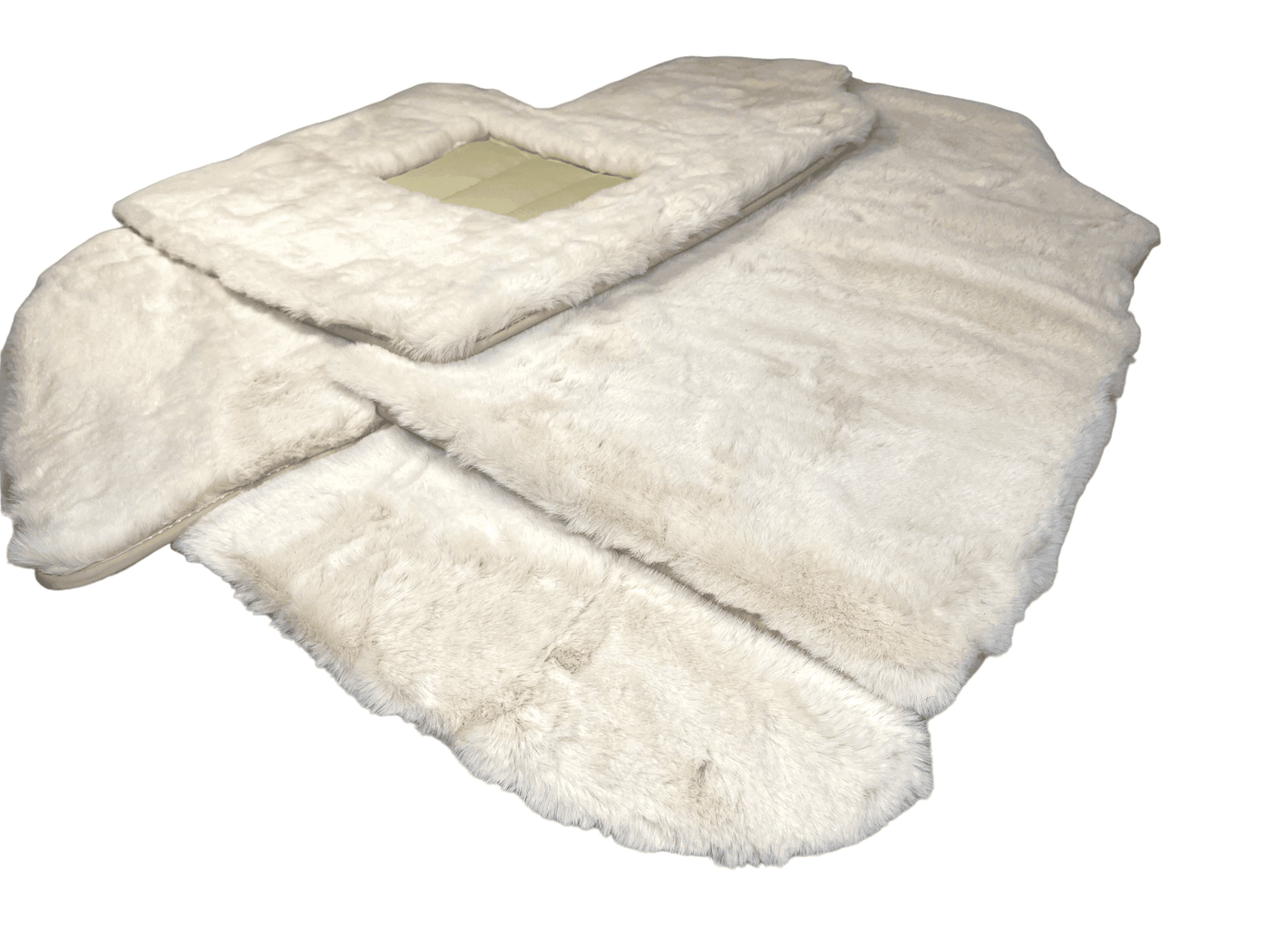 White Sheepskin Floor Mats For Bentley Continental GTC (2006–2011) Er56 Design - AutoWin