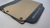 Beige Floor Mats For Ferrari 812 Superfast With Carbon Fiber Leather