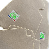 Beige Floor Mats For BMW M8 Series Gran Coupe F93 ROVBUT Brand Tailored Set Perfect Fit Green SNIP Collection - AutoWin