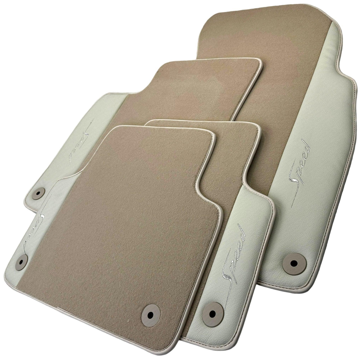 Beige Floor Mats for Bentley Flying Spur (2013-2019) with Leather - AutoWin