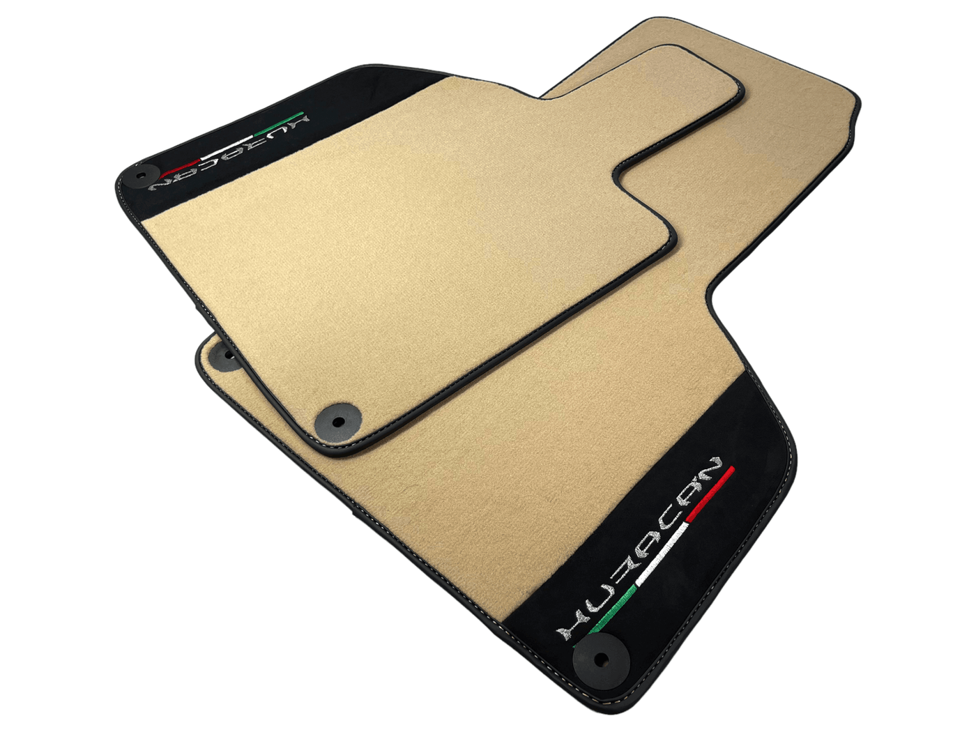Beige Floor Mats for Lamborghini Huracan with Alcantara Leather - AutoWin