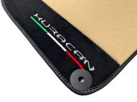 Beige Floor Mats for Lamborghini Huracan with Alcantara Leather - AutoWin