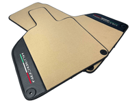 Beige Floor Mats for Lamborghini Huracan With Carbon Fiber Leather - AutoWin