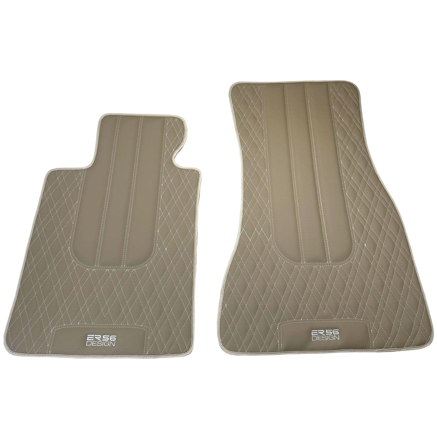 Beige Leather Floor Floor Mats For BMW X5 Series E53 - AutoWin