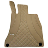 Beige Leather Floor Mats For Mercedes Benz C-Class C204 Coupe (2011-2015) | ER56 Design - AutoWin