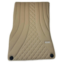 Beige Leather Floor Mats For Mercedes Benz C-Class W203 Sedan 4Matic (2000-2007) | ER56 Design - AutoWin