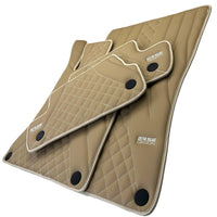 Beige Leather Floor Mats For Mercedes Benz CLK-Class A208 Convertible (1998-2003) | ER56 Design - AutoWin