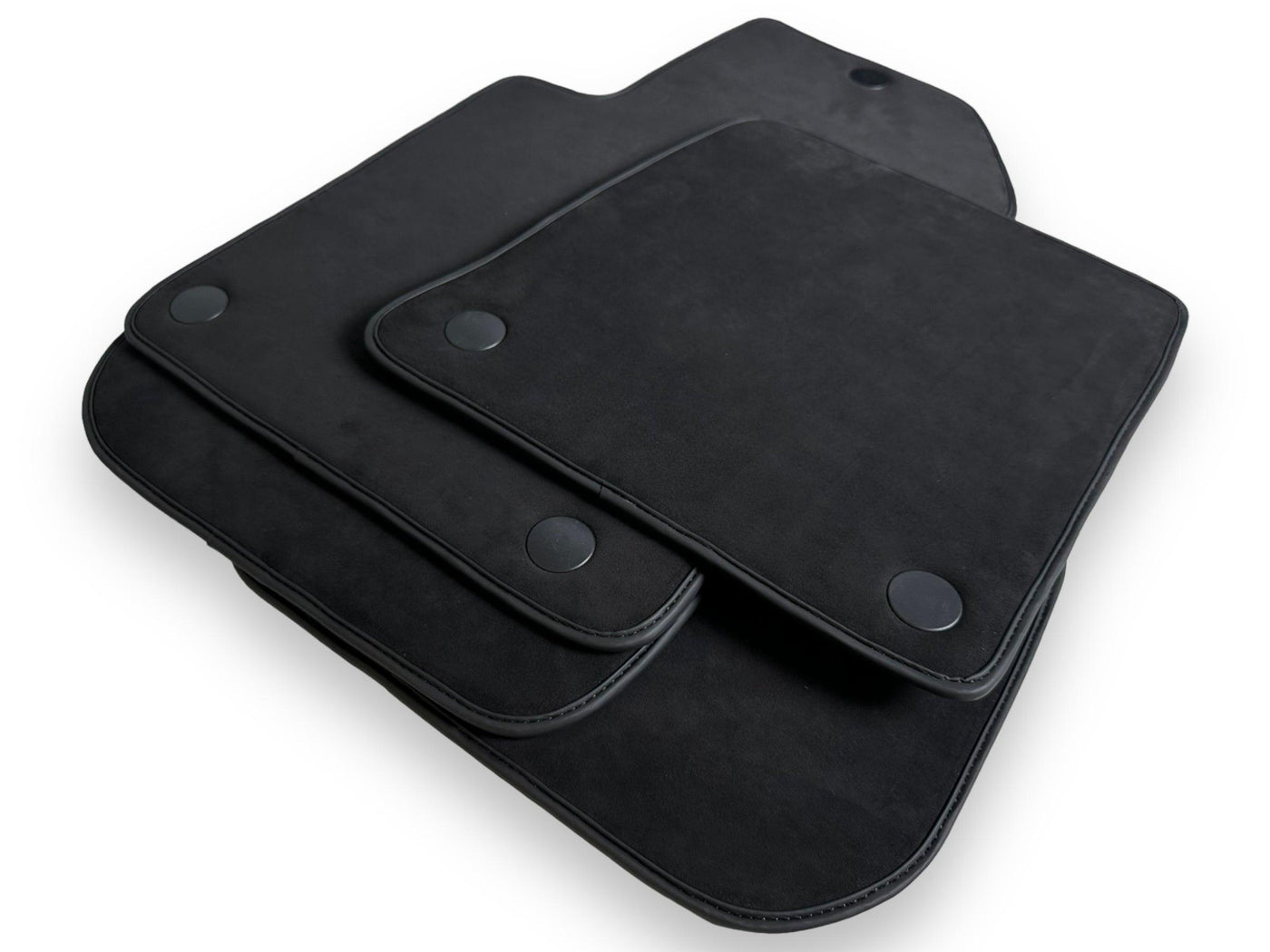 Black Alcantara Floor Mats For Ferrari 612 Scaglietti 2005-2011 ER56 Design - AutoWin