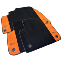 Black Floor Mats for A6 - C8 Avant (2018-2023) With Orange Alcantara | ER56 Design - AutoWin