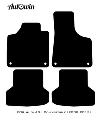 Black Floor Mats for Audi A3 - Convertible (2008-2013) With Orange Alcantara | ER56 Design - AutoWin