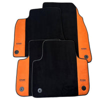 Black Floor Mats for Audi A3 - Convertible (2008-2013) With Orange Alcantara | ER56 Design - AutoWin
