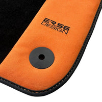 Black Floor Mats for Audi A4 - B5 Facelift Sedan (1999-2001) With Orange Alcantara | ER56 Design - AutoWin