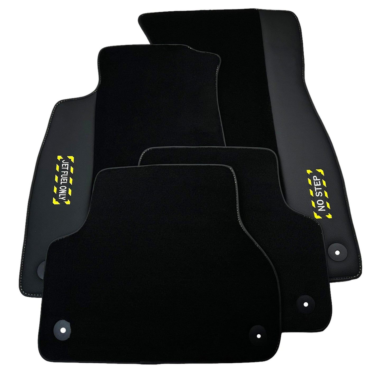 Black Floor Mats for Audi A4 - B7 Convertible (2006-2009) | Fighter Jet Edition - AutoWin