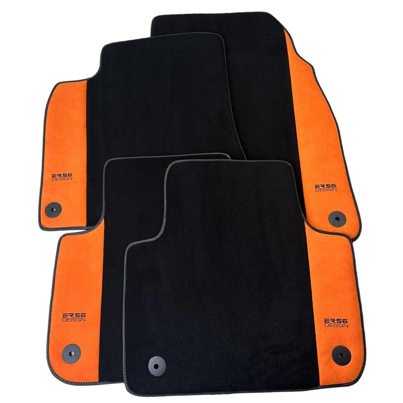 Black Floor Mats for Audi A5 - 8TA Sportback (2009-2017) With Orange Alcantara | ER56 Design - AutoWin