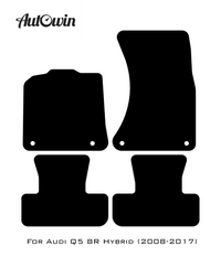 Black Floor Mats for Audi Q5 8R Hybrid (2008-2017) With Orange Alcantara | ER56 Design - AutoWin