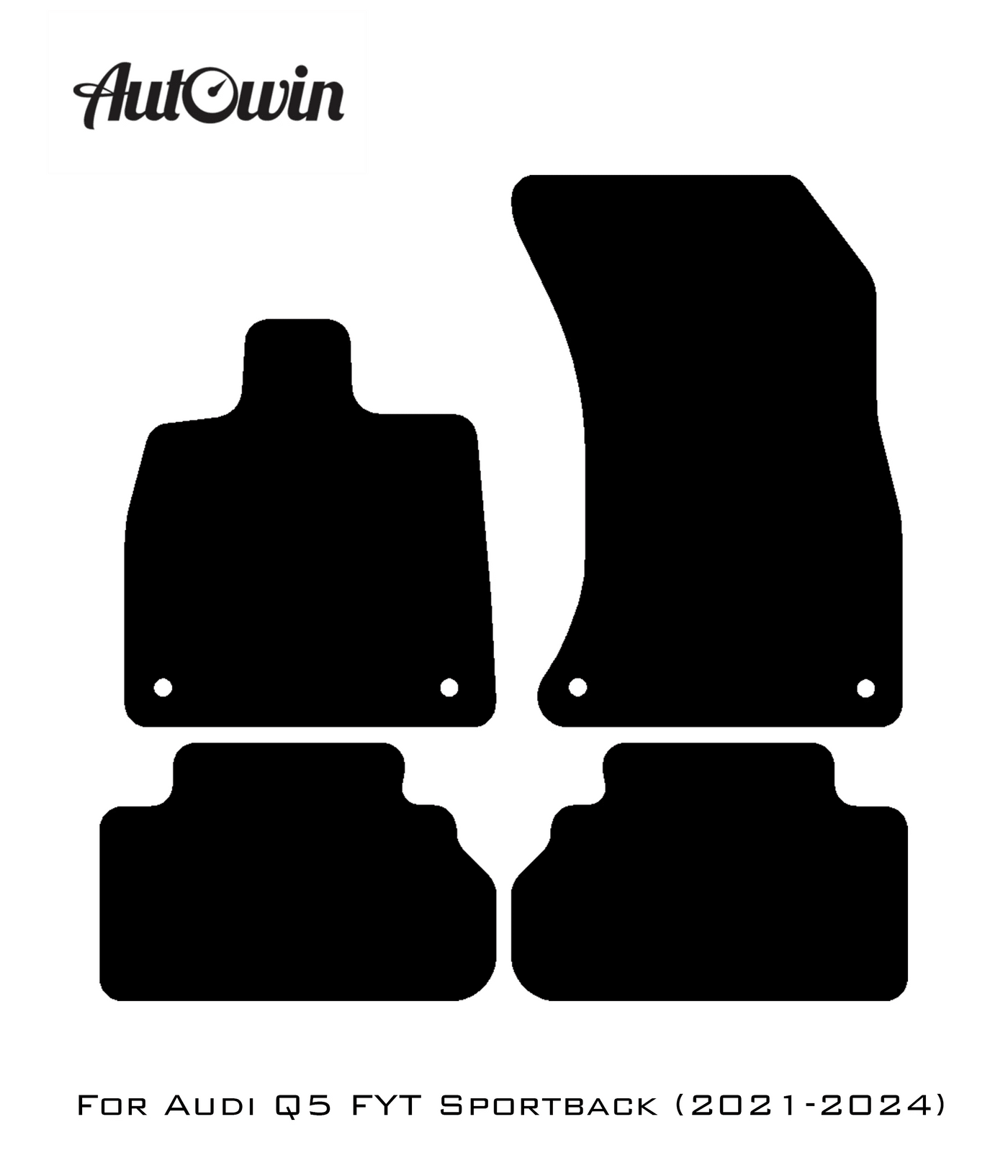 Black Floor Mats for Audi Q5 FYT Sportback (2021-2024) | No Steps - AutoWin