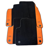 Black Floor Mats for Audi Q5 FYT Sportback (2021-2024) With Orange Alcantara | ER56 Design - AutoWin