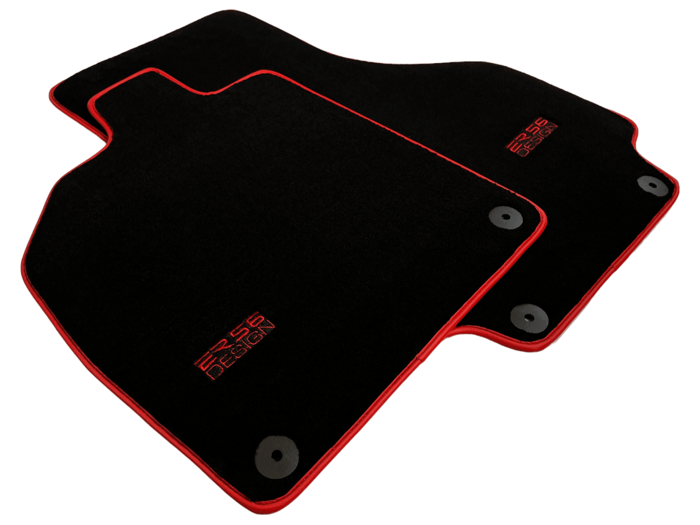 Black Floor Mats For Audi R8 2015-2023 ER56 Design Red Trim - AutoWin