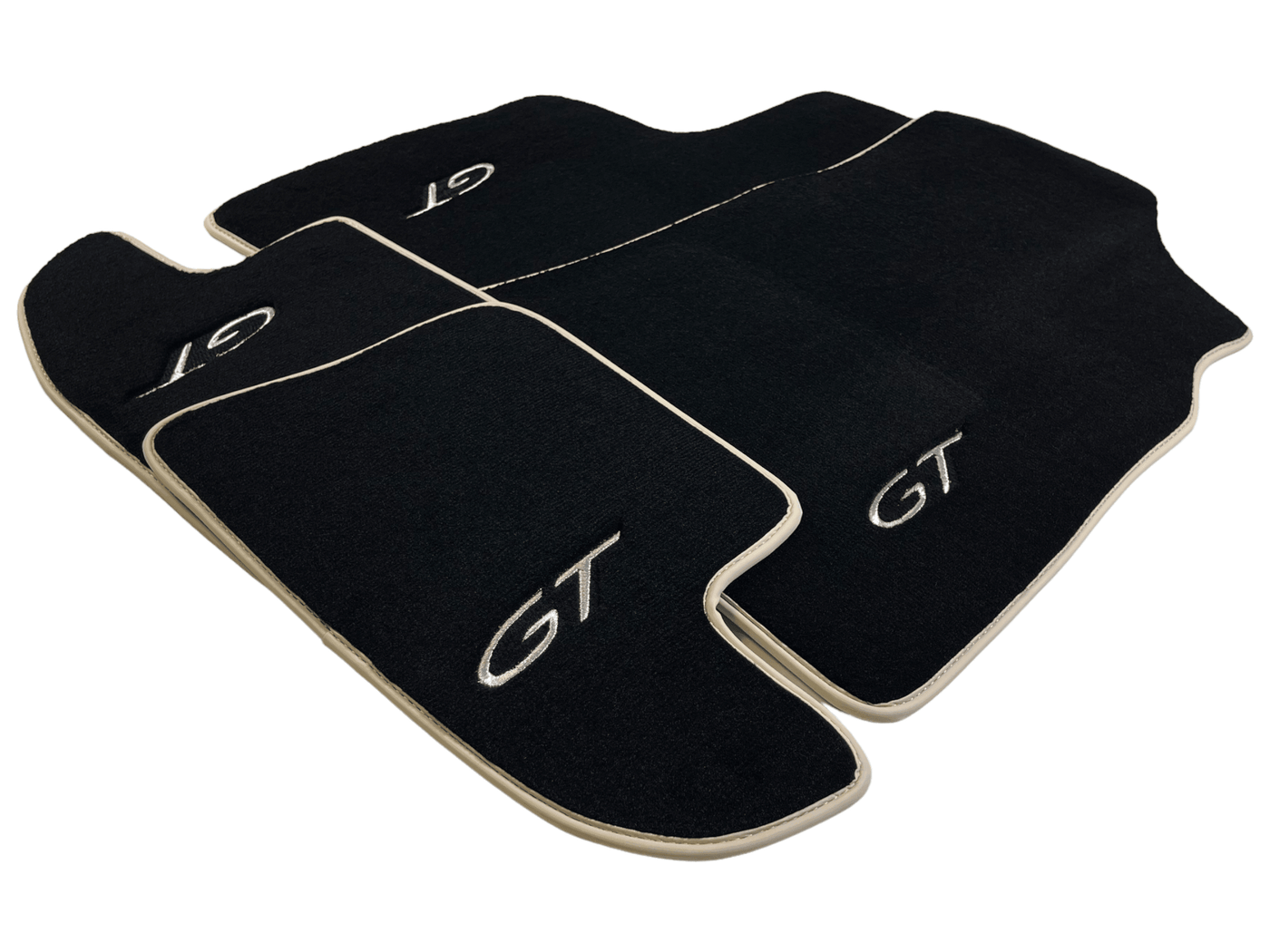 Black Floor Mats For Bentley Continental GT 2003–2011 With Beige Trim - AutoWin