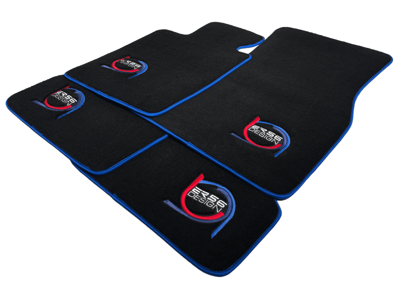 Black Floor Mats For BMW 3 Series E30 2-doors Coupe ER56 Design Limited Edition Blue Trim - AutoWin