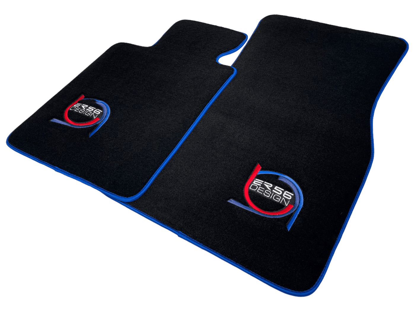 Black Floor Mats For BMW 3 Series E30 2-doors Coupe ER56 Design Limited Edition Blue Trim - AutoWin