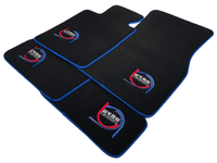 Black Floor Mats For BMW 7 Series E32 ER56 Design Limited Edition Blue Trim - AutoWin