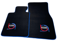 Black Floor Mats For BMW M5 Series F90 ER56 Design With Blue Trim - AutoWin