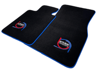 Black Floor Mats For BMW M5 Series F90 ER56 Design With Blue Trim - AutoWin
